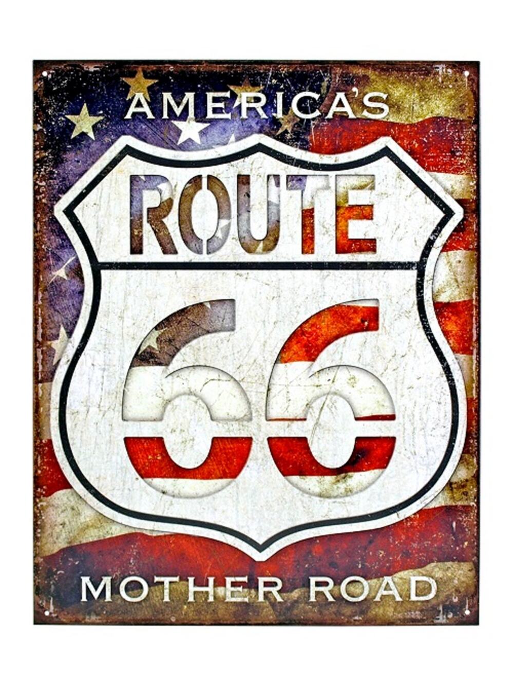 America's Mother Road Route 66 Tin Metal Sign Retro Vintage 16" x 12.5" New